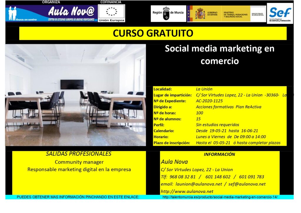 CURSO SEF SOCIAL MEDIA MARKETING EN COMERCIO