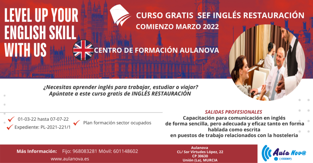 CURSO SEF INGLES RESTAURACION