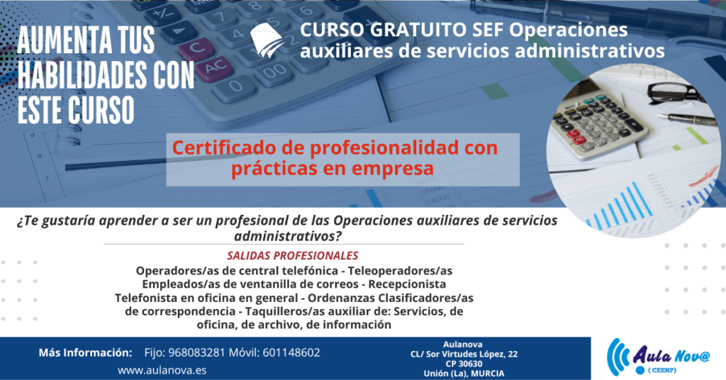 Operaciones auxiliares de servicios administrativos