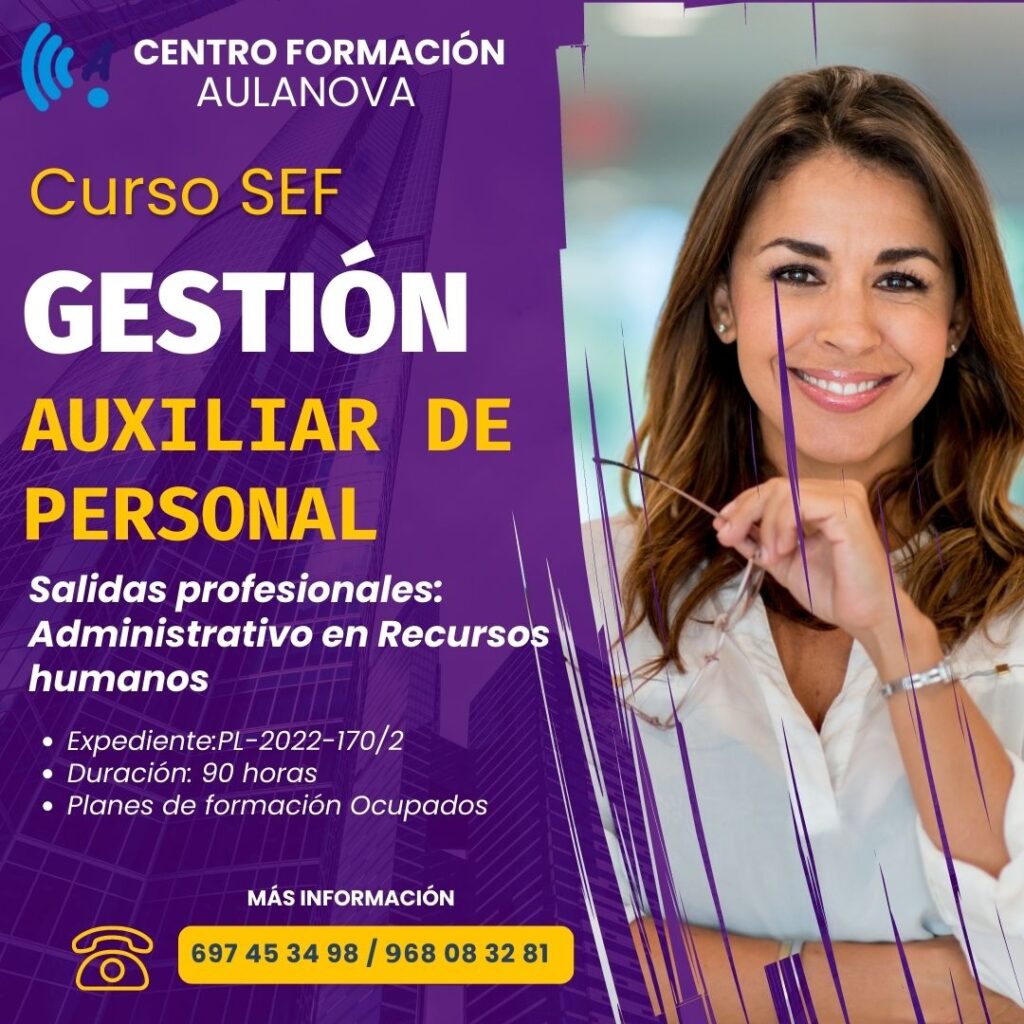 CURSO GRATUITO SEF GESTIÓN AUXILIAR DE PERSONAL