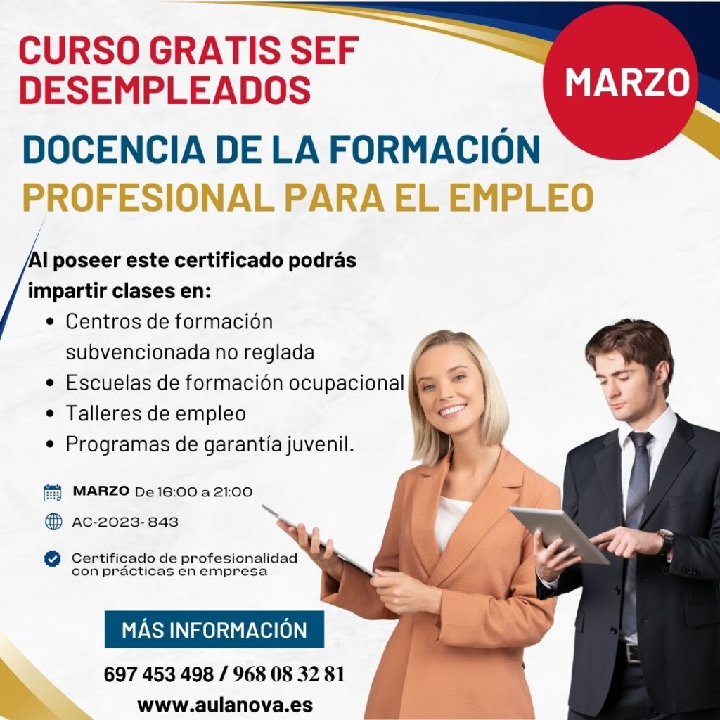 docencia de la formación profesional para el empleo